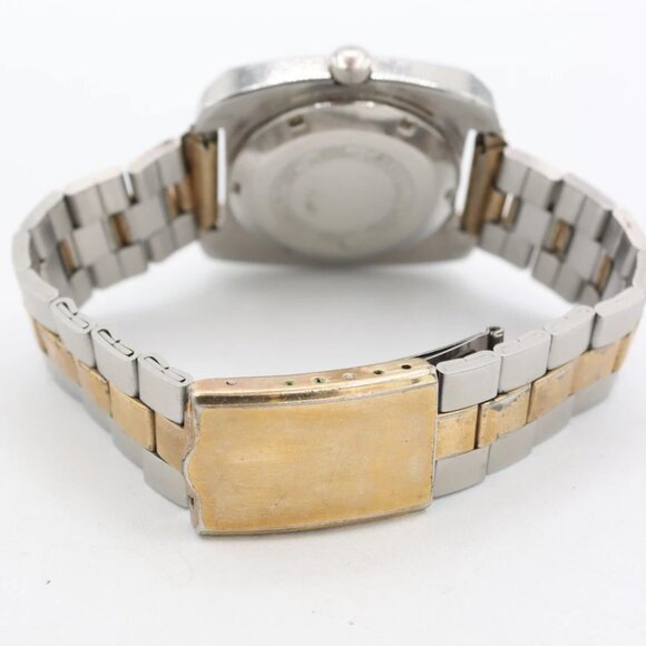 Vintage 35mm Caravelle Faded Blue Tropical Men's Automatic Wristwatch Steel - Picture 5 of 10